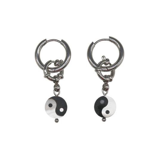 YIN slash YANG Tai-chi sign earrings