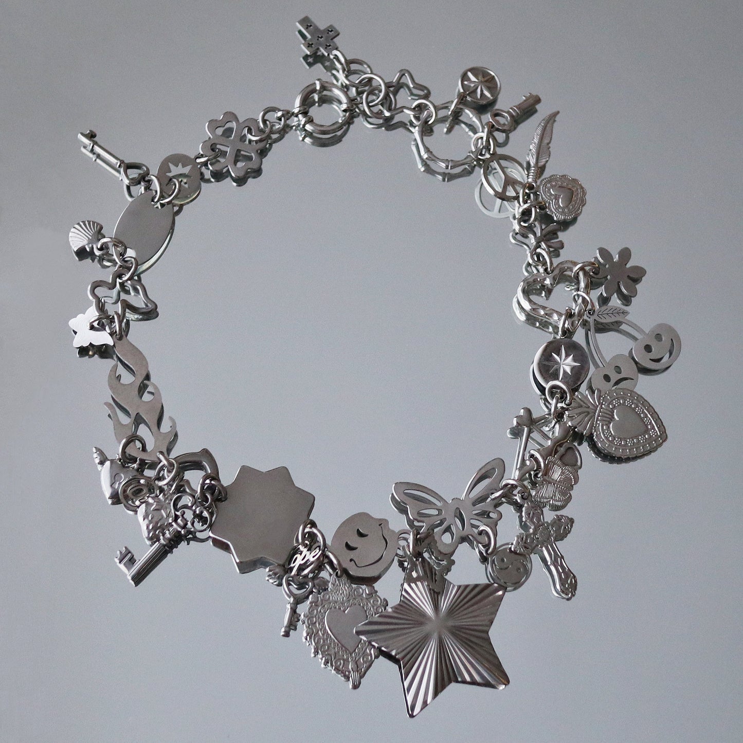 Metalic baby Statement Full Charms Necklace