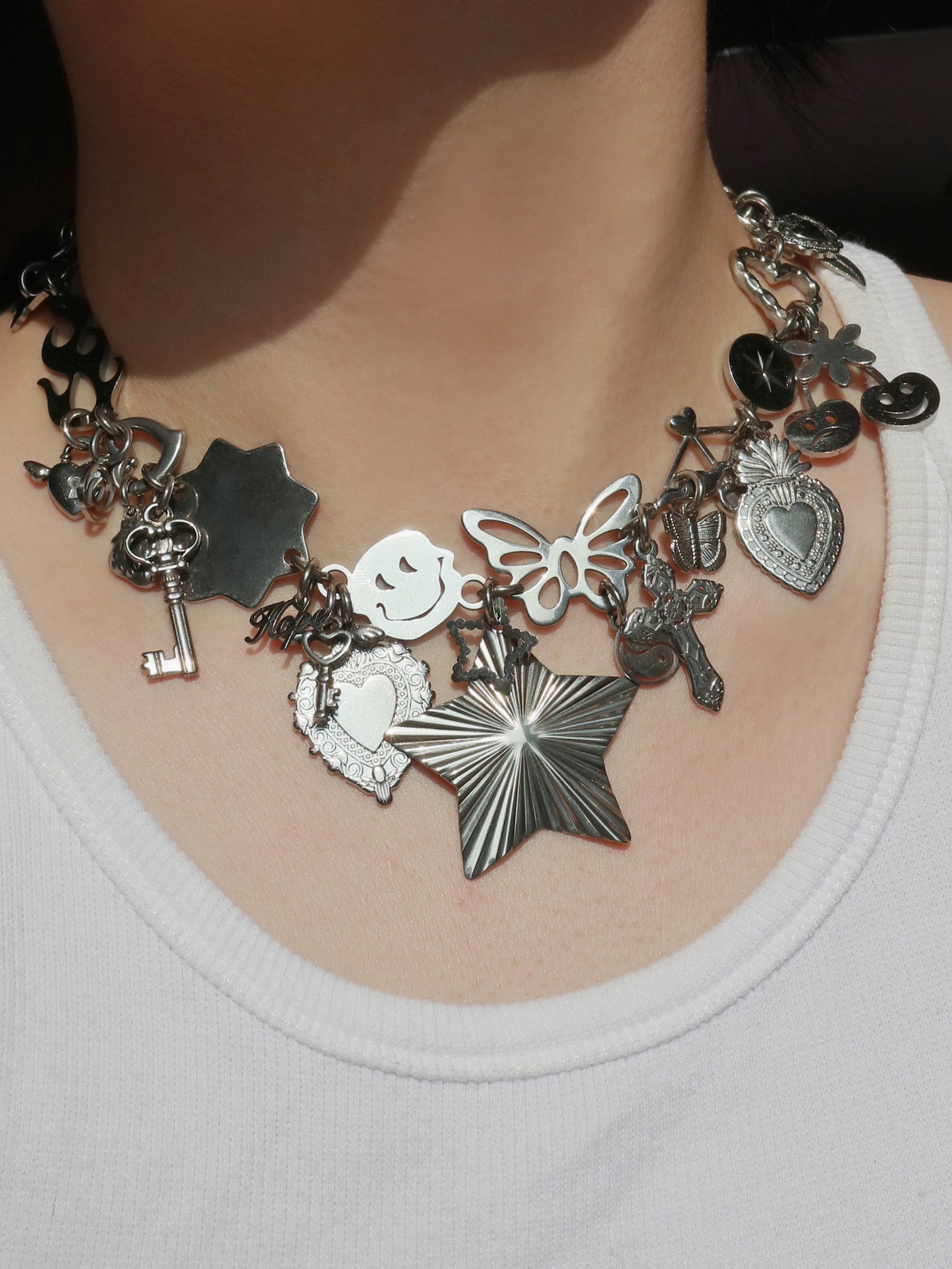 Metalic baby Statement Full Charms Necklace