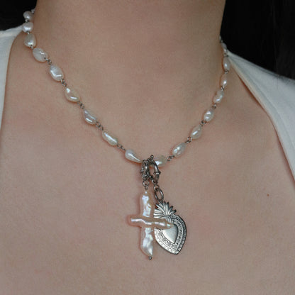 Love exposure fresh water pearl necklace